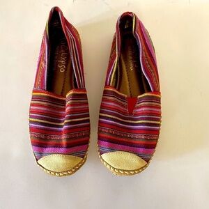 Calypso canvas stripe flats size